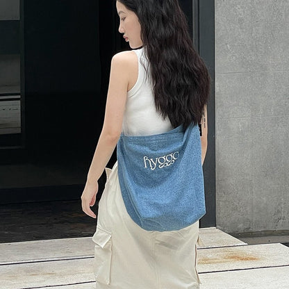 denim canvas bag for women minimalist