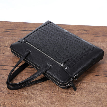 Double Zipper Compartment Briefcase For Men