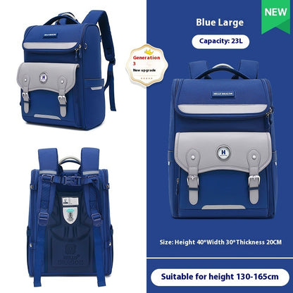Primary School Students Grade One Two Three To Six Children Burden Relief Spine Protection Super Lightweight Backpack
