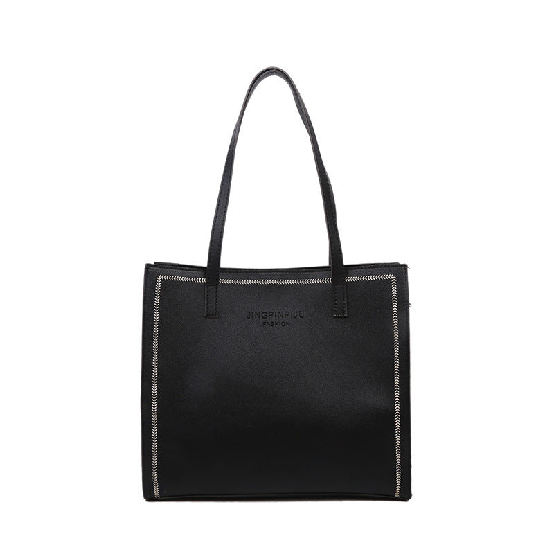 large capacity shoulder solid color tote simple tote bag