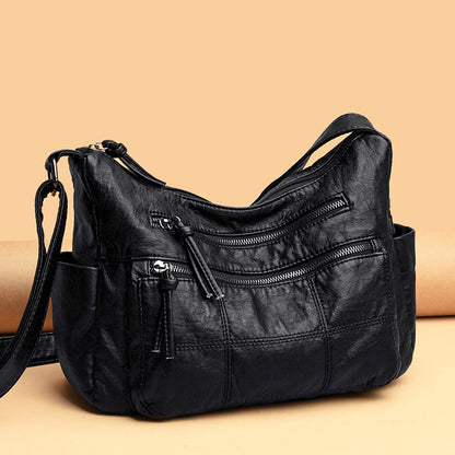 Womens Solid-Color Casual Shoulder Crossbody Bag