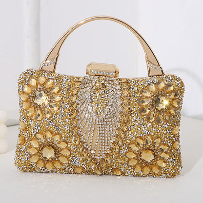 new metal handheld handmade diamond inlaid dinner bag