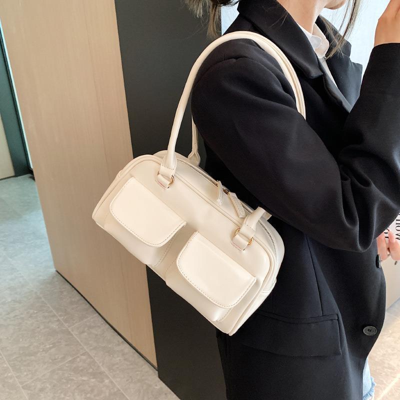 multi pocket design shoulder bag fashion versatile square handbags women underarm bags