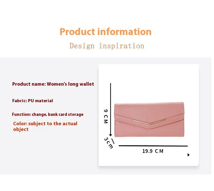 womens long three fold stitching fashion multi card slot leather oil wax leather large capacity wallet