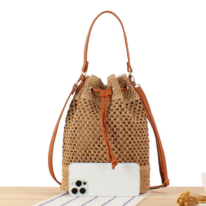 Simple Fashion All-match Handbag Bucket Woven Bag