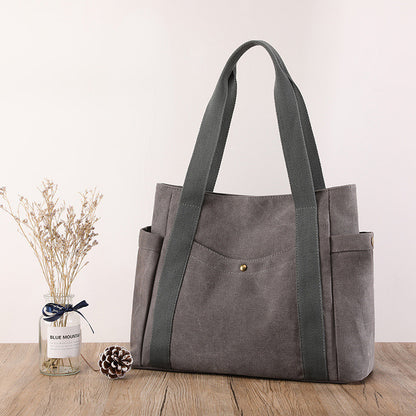 Shoulder Bag Female Bag Large Capacity Multi-pocket Fabric Bag