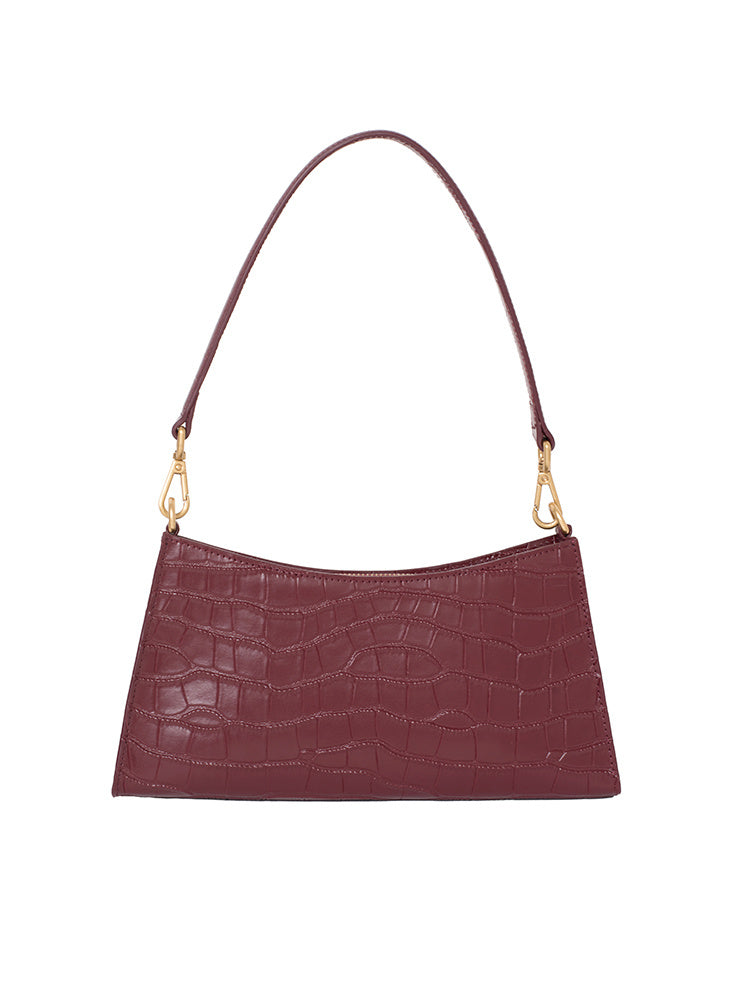 french high quality texture of leather handbag