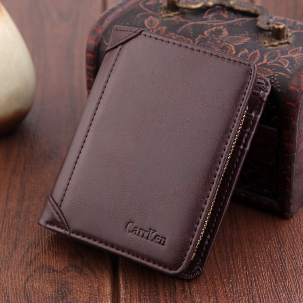 mens wallet short retro frosted card holder