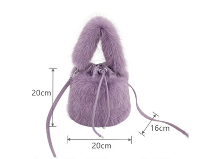 Portable Bucket Furry Crossbody Bag