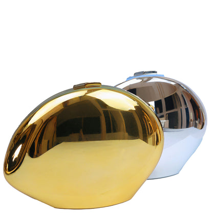 golden acrylic metallic goose egg box banquet clutch