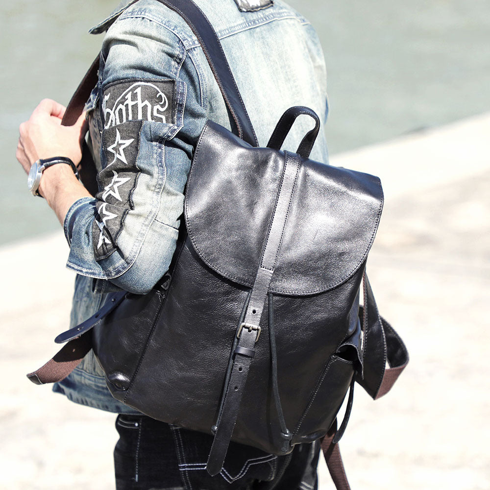 top leather backpack large capacity