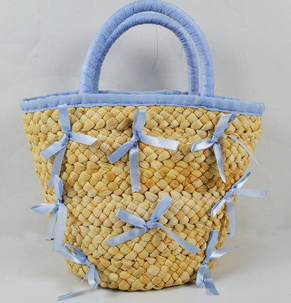 Women's Versatile Corn Husk Diagonal Woven Bag