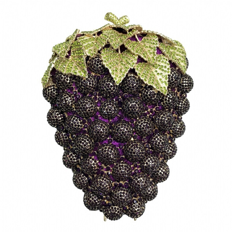 grape studded diamond dinner bag full of diamonds