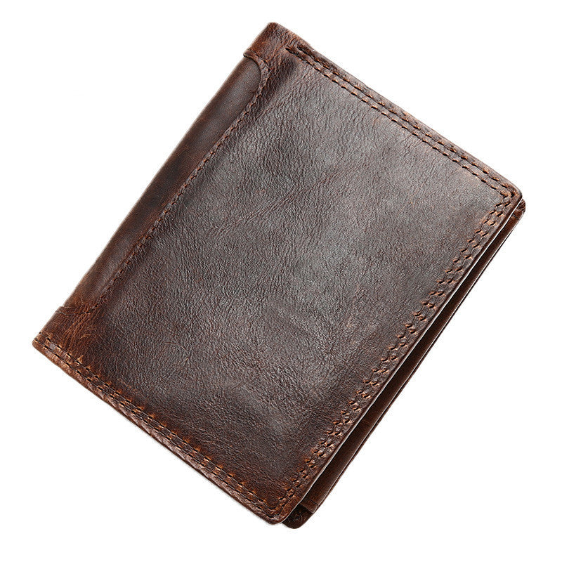 mens business vintage leather wallet