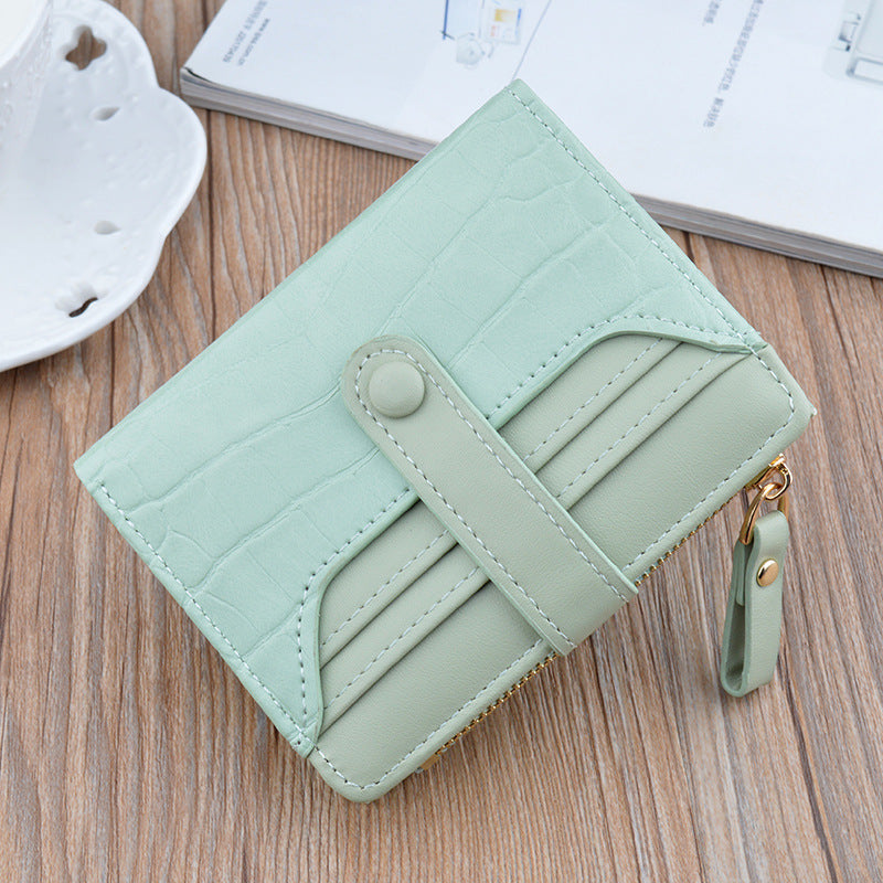 fashion zipper hasp leather wallet card holder