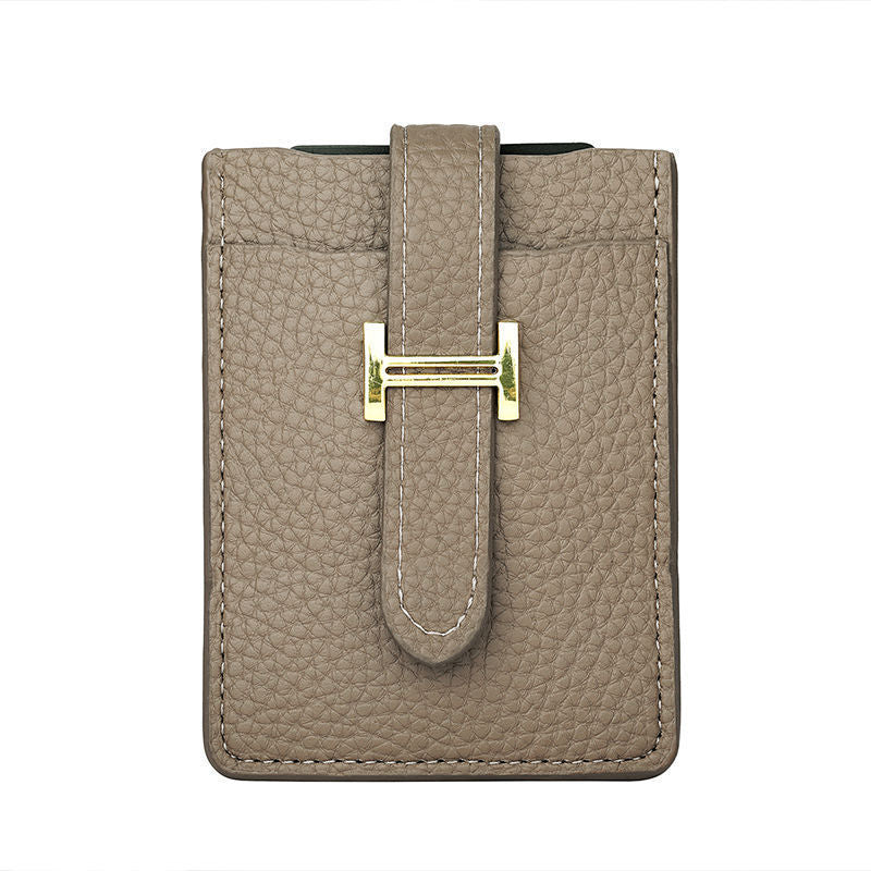 leather card holder pull out card holder thin women