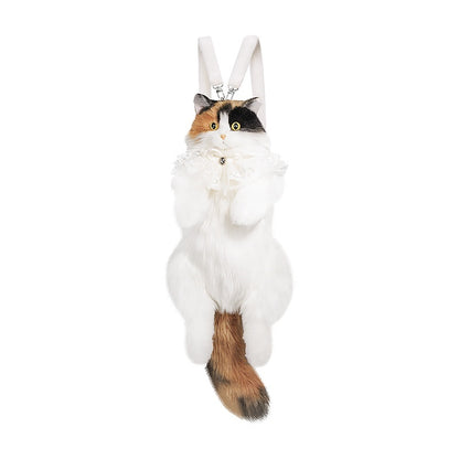 three flower cat plush toy simulation backpack