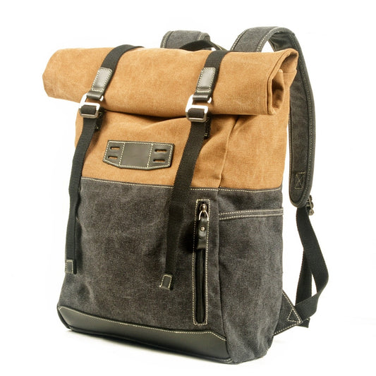 british retro outdoor outfit hit color backpack large capacity canvas travel mountaineering