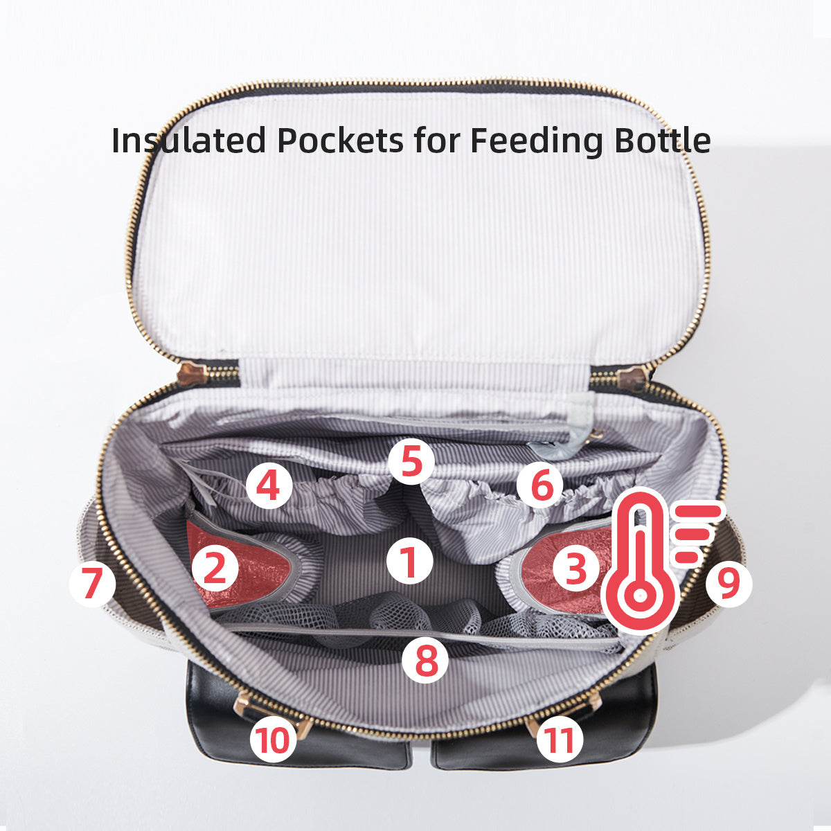 womens fashion multifunctional with diaper pad large capacity travel backpack