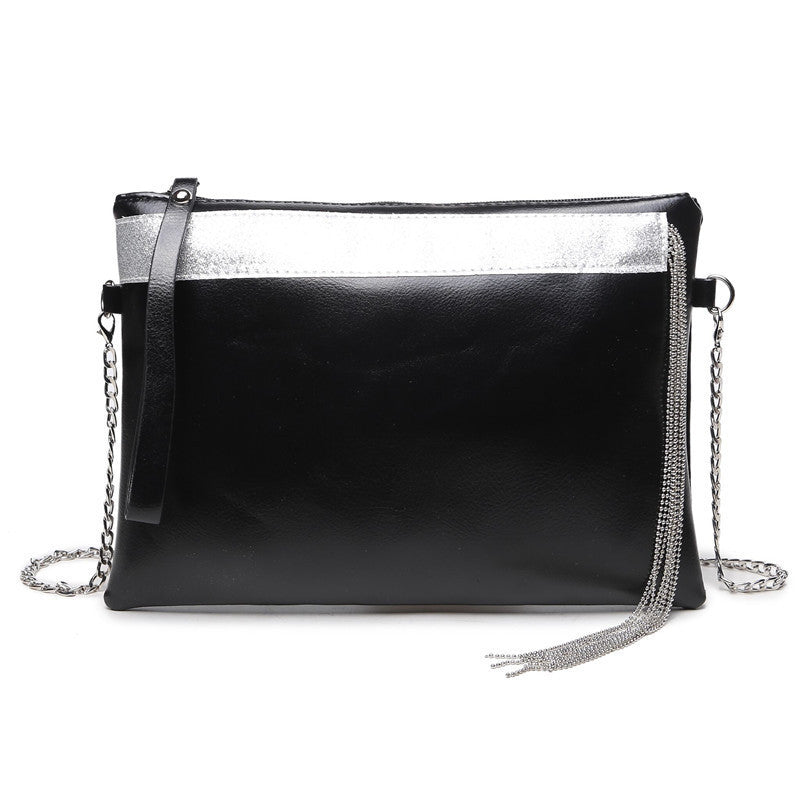 new black hot sale tasseled envelope clutch