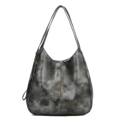 Vintage Large Capacity Shoulder Bags For Women Retro PU Leat