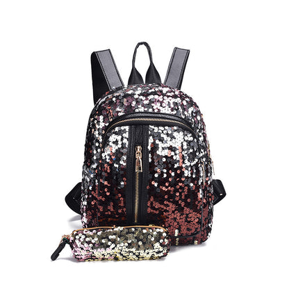 shiny student backpack female bag