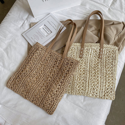 summer beach straw woven large capacity crossbody bag