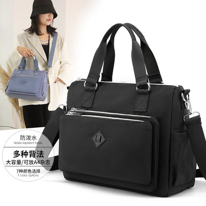fashion trendy one shoulder bag multi layer waterproof nylon women