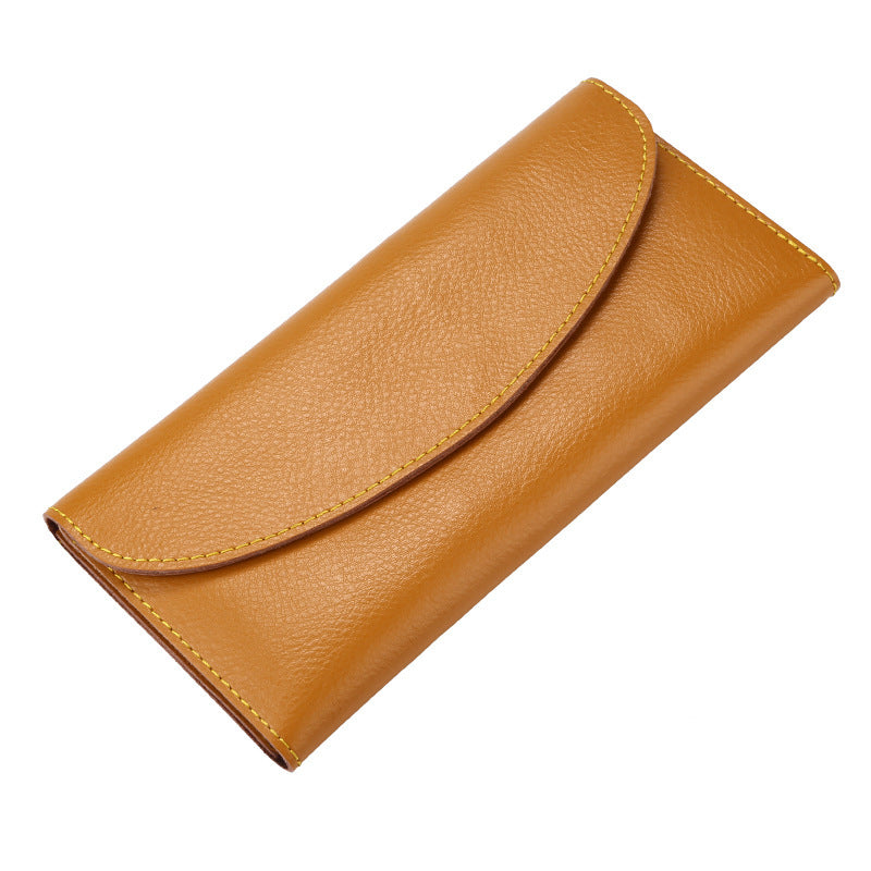 womens leather simple wallet long