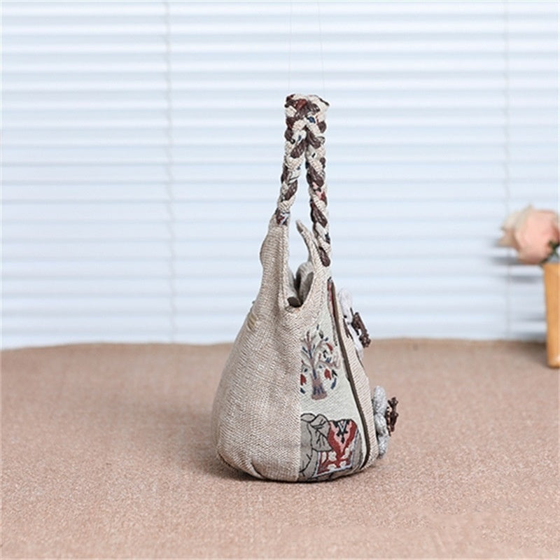 ethnic style hand woven handbag all match hand carrying