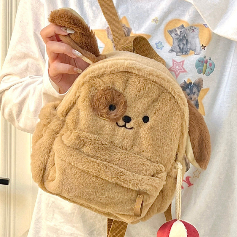 cartoon plush puppy backpack