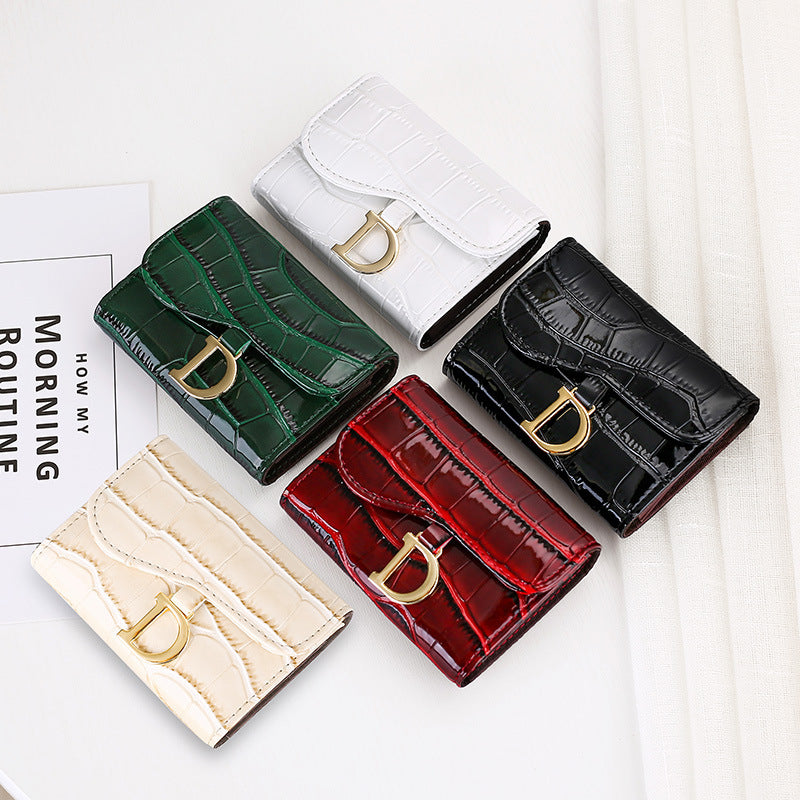 fashion personality cowhide texture ladies card holder