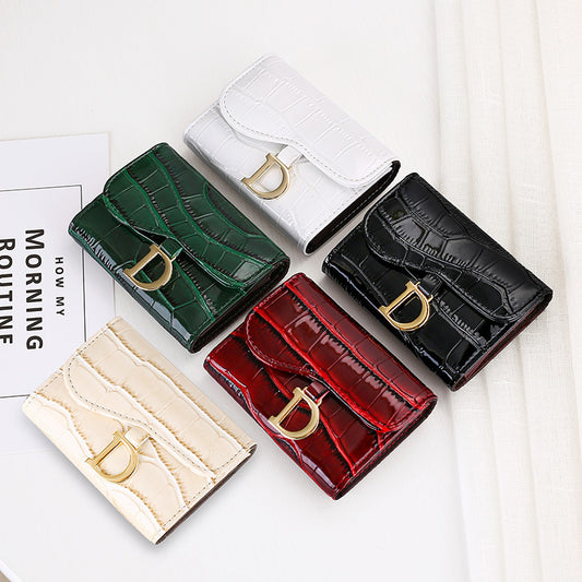 fashion personality cowhide texture ladies card holder
