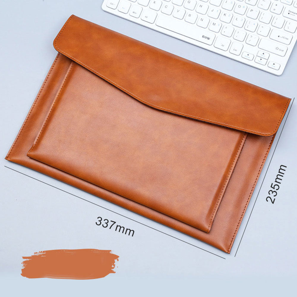 a4 file bag contains large capacity double layer leather protective sleeve