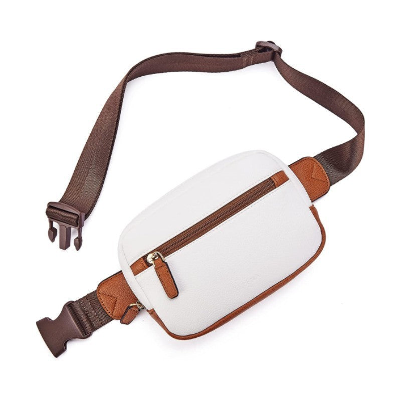 pu leather waist bag adjustable shoulder strap
