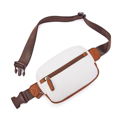 pu leather waist bag adjustable shoulder strap