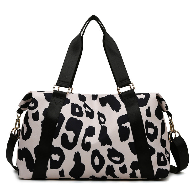 women travel duffel bag cow pattern handbag fitness sports shoulder bags