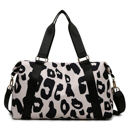 women travel duffel bag cow pattern handbag fitness sports shoulder bags