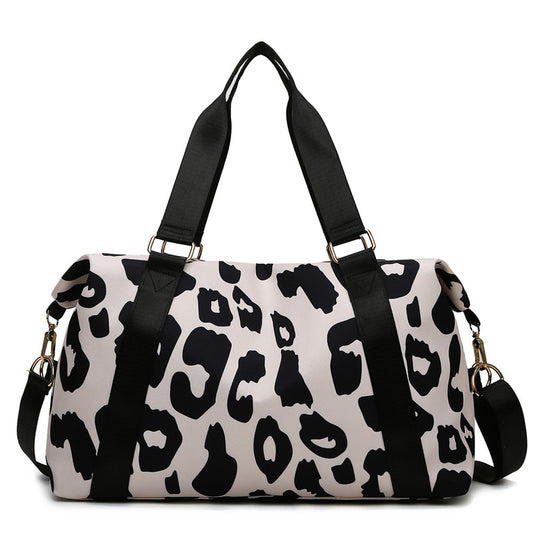 women travel duffel bag cow pattern handbag fitness sports shoulder bags