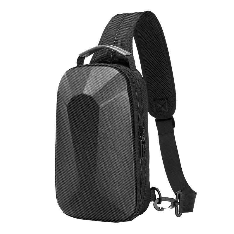 mens shoulder messenger multi functional fashion leisure crossbody hard shell chest bag