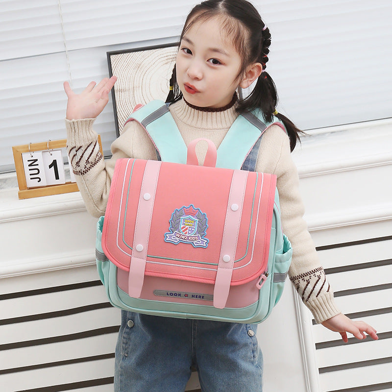 elementary school student schoolbag british style boys and girls burden reduction children backpack