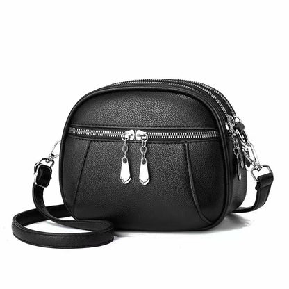 solid color small round bag fashion multi pocket large capacity shoulder crossbody bags for women handbags