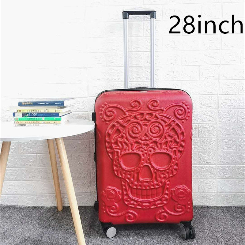 skull scratch resistant frosted trolley case