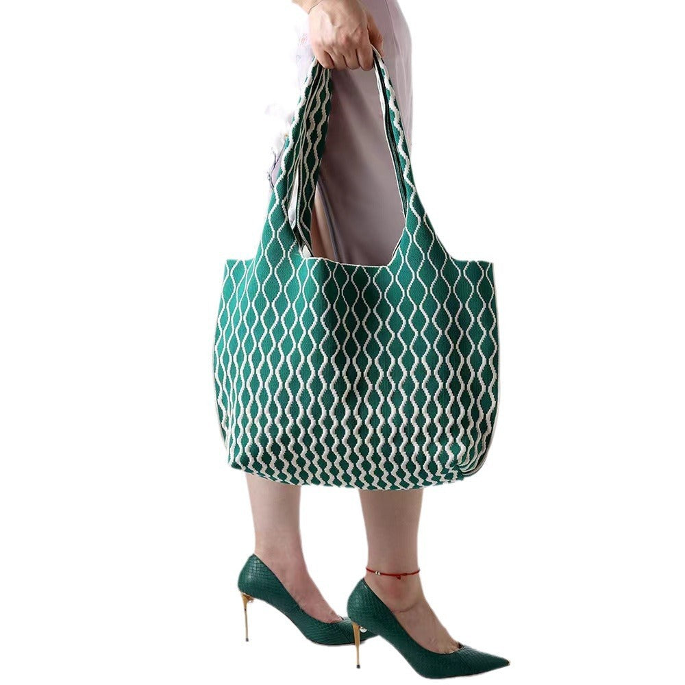 good-looking-big-wave-flying-woven-bag-fashionable-all-match-large-capacity-two-tone