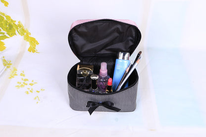 material stripe multi color large capacity storage cosmetic bag