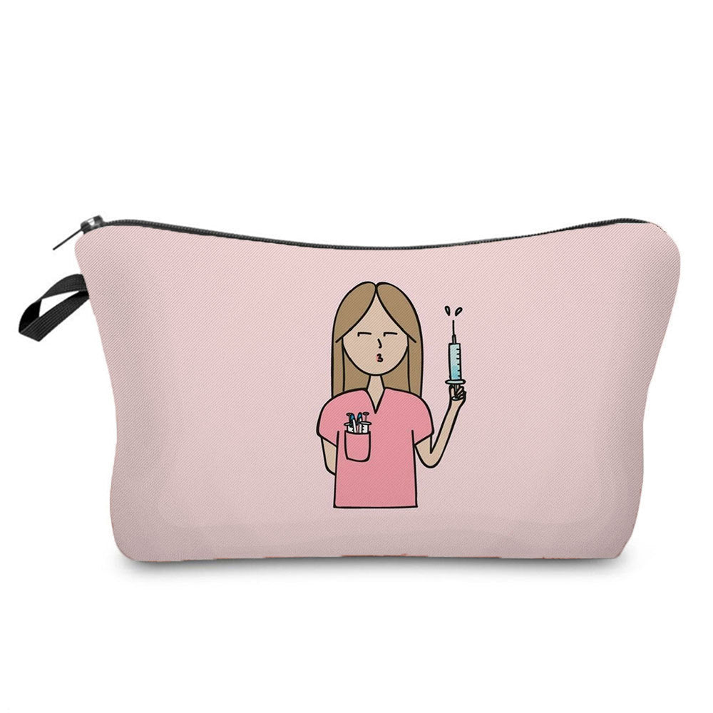 angel nurse printed makeup storage bag