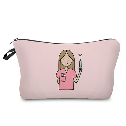 angel nurse printed makeup storage bag