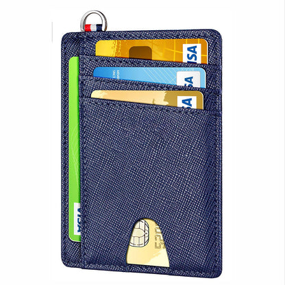 mens leather rfid anti theft card swiping bag