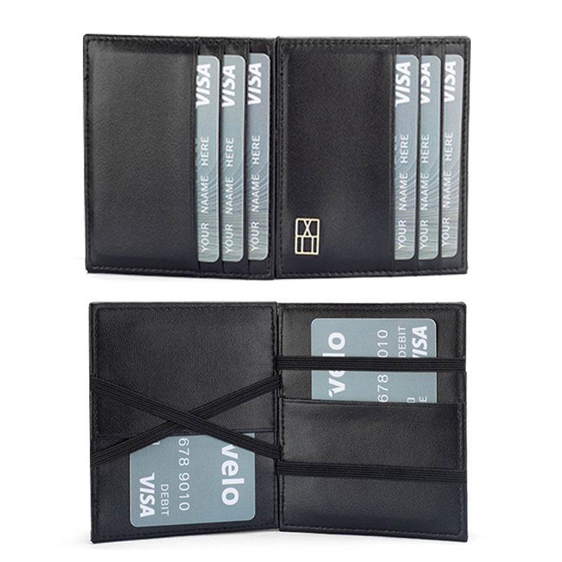 new flip card holder large capacity genuine leather wallet