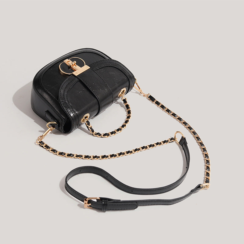 saddle crossbody bag chain all match